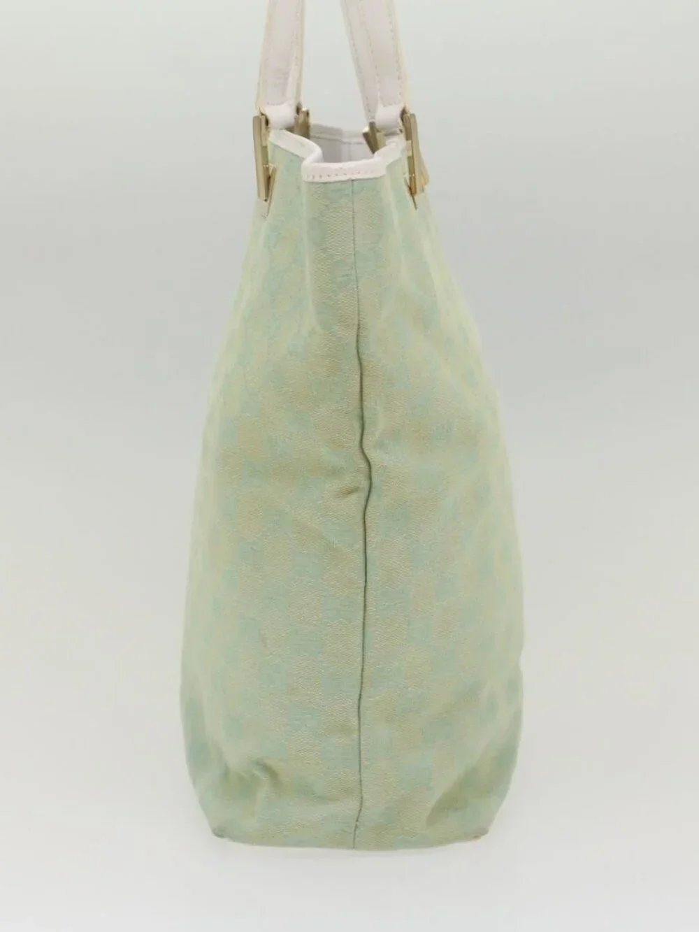 GUCCI GG Canvas Tote Bag Light Blue 002 1098 Auth ki3541